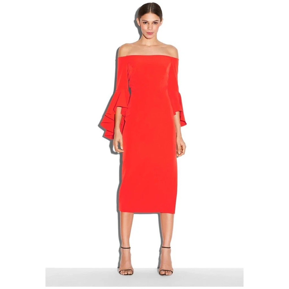 Elegant Off-Shoulder Red Dress